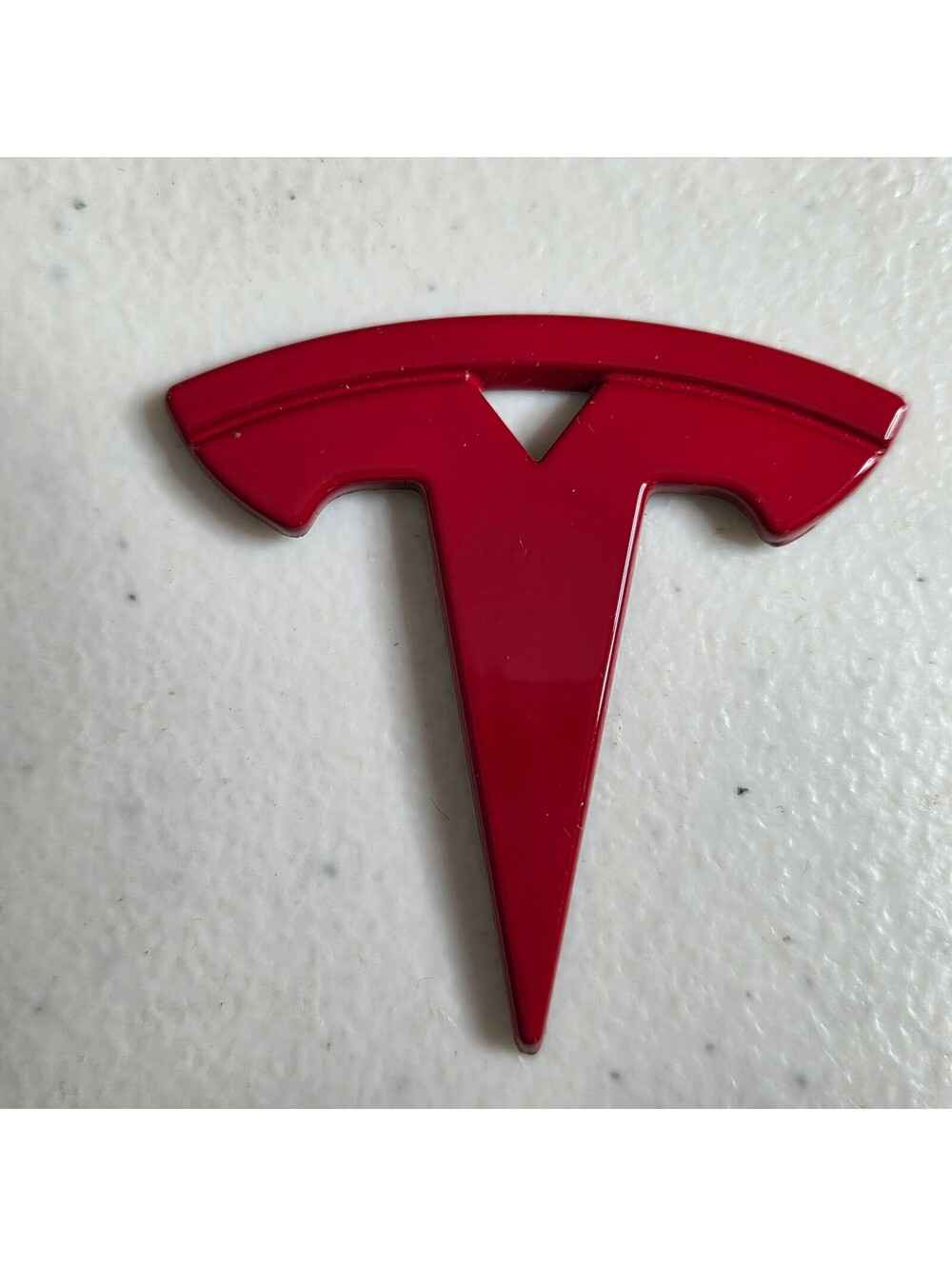 Tesla T Logo Emblem Overlay Cover Red Adhesive Badge 2.25" Car Accessory